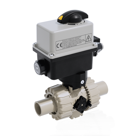 VKDBM/CE 90-240 V AC - Electrically actuated DUAL BLOCK® 2-way ball valve - PP-H Electrically actuated valves