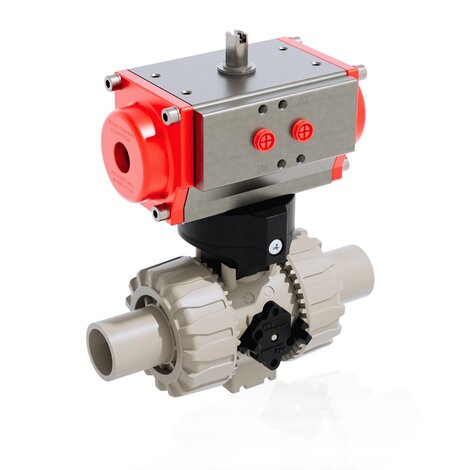 VKDBM/CP DA - Pneumatically actuated DUAL BLOCK® 2-way ball valve - PP-H Pneumatically actuated valves