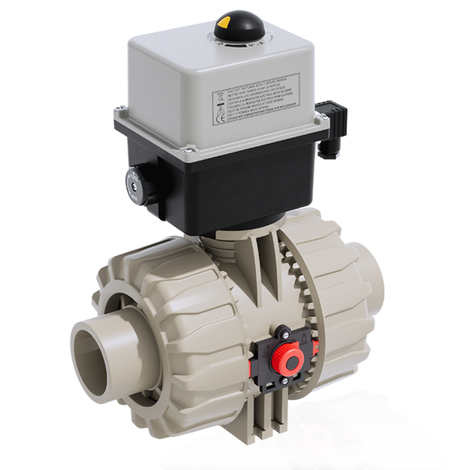 VKDDM/CE 24 V AC/DC - Electrically actuated DUAL BLOCK® 2-way ball valve - PP-H Electrically actuated valves