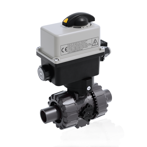 VKDDV/CE 90-240 V AC - Electrically actuated DUAL BLOCK® 2-way ball valve - PVC-U Electrically actuated valves
