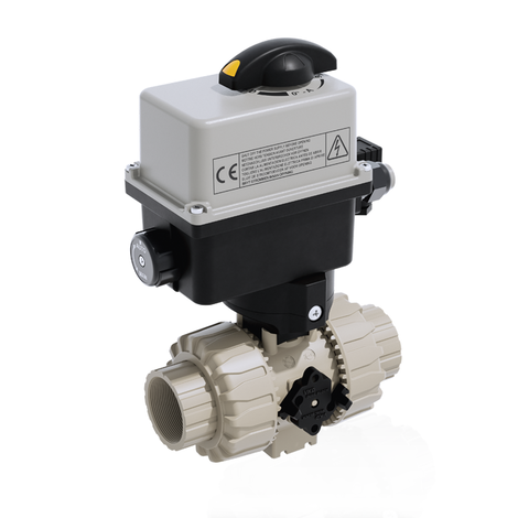 VKDFM/CE 90-240 V AC - Electrically actuated DUAL BLOCK® 2-way ball valve - PP-H Electrically actuated valves