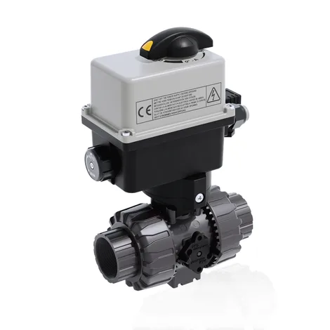VKDFV/CE 24 V AC/DC — DUAL BLOCK ball valve, female gas cylinder thread, electric actuator