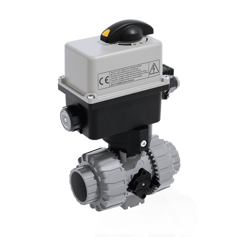 VKDIC/CE 24 V AC/DC - Electrically actuated DUAL BLOCK® 2-way ball valve - PVC-C Electrically actuated valves
