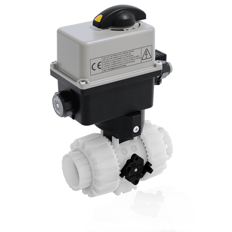 VKDIF/CE 90-240 V AC - Electrically actuated DUAL BLOCK® 2-way ball valve - PVDF Electrically actuated valves