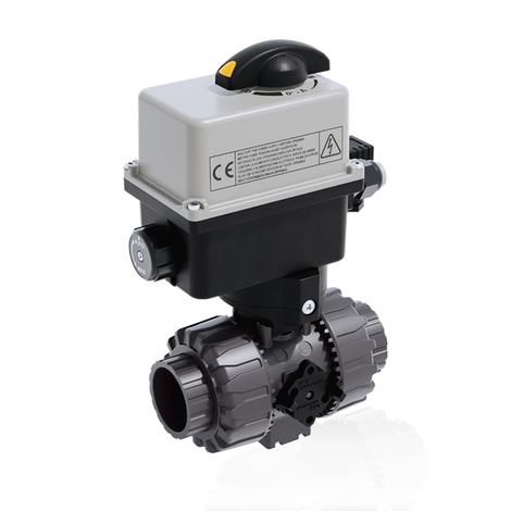 VKDIV/CE 24 V AC/DC - Electrically actuated DUAL BLOCK® 2-way ball valve - PVC-U Electrically actuated valves