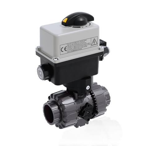 VKDIV/CE 90-240 V AC - Electrically actuated DUAL BLOCK® 2-way ball valve - PVC-U Electrically actuated valves