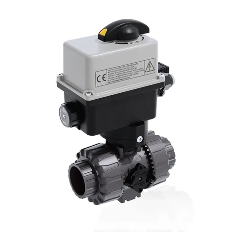 VKDIV/CE 90-240 V AC — DUAL BLOCK ball valve, female solvent-weld, metric, multi-volt electric actuator