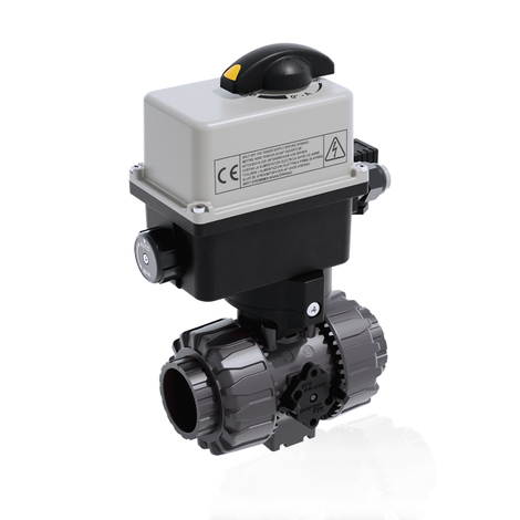 VKDLV/CE 90-240 V AC - Electrically actuated DUAL BLOCK® 2-way ball valve - PVC-U Electrically actuated valves