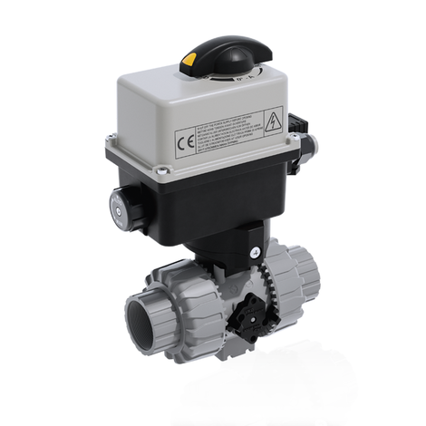 VKDNC/CE 90-240 V AC - Electrically actuated DUAL BLOCK® 2-way ball valve - PVC-C Electrically actuated valves