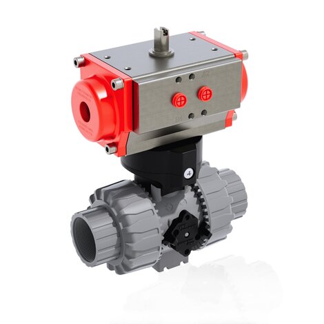 VKDNC/CP DA - Pneumatically actuated DUAL BLOCK® 2-way ball valve - PVC-C Pneumatically actuated valves