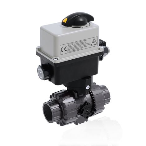 VKDNV/CE 24 V AC/DC - Electrically actuated DUAL BLOCK® 2-way ball valve - PVC-U Electrically actuated valves