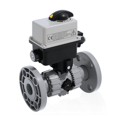 VKDOAC/CE 90-240 V AC - Electrically actuated DUAL BLOCK® 2-way ball valve - PVC-C Electrically actuated valves
