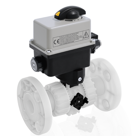VKDOAF/CE 90-240 V AC - Electrically actuated DUAL BLOCK® 2-way ball valve - PVDF Electrically actuated valves