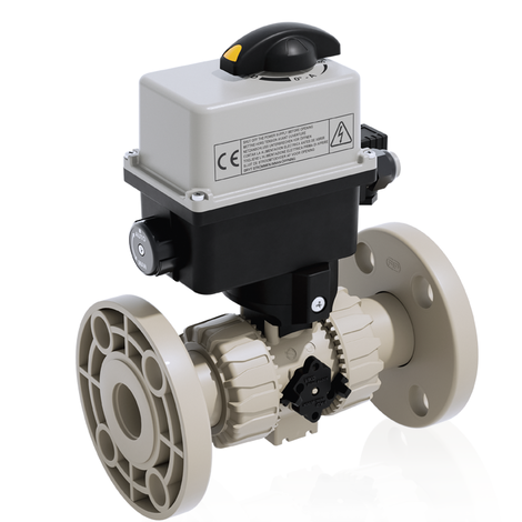 VKDOAM/CE 24 V AC/DC - Electrically actuated DUAL BLOCK® 2-way ball valve - PP-H Electrically actuated valves
