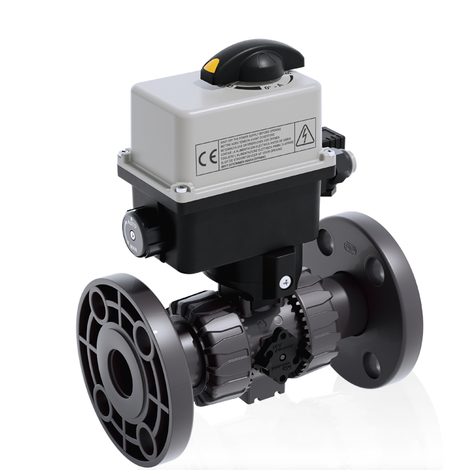 VKDOAV/CE 24 V AC/DC - Electrically actuated DUAL BLOCK® 2-way ball valve - PVC-U Electrically actuated valves