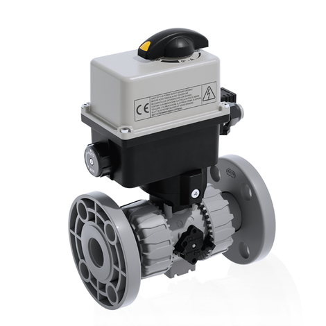 VKDOC/CE 90-240 V AC - Electrically actuated DUAL BLOCK® 2-way ball valve - PVC-C Electrically actuated valves
