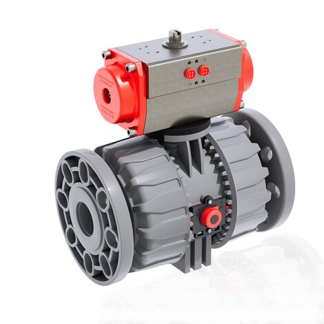 VKDOC - VKDOAC /CP DA - Pneumatically actuated DUAL BLOCK® 2-way ball valve - PVC-C Pneumatically actuated valves