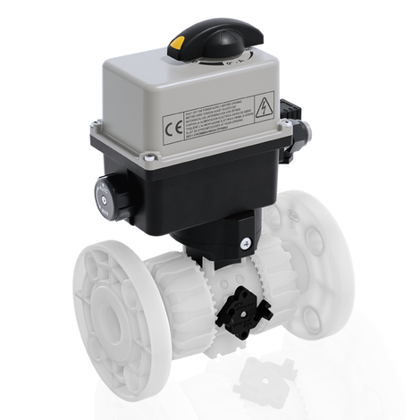 VKDOF/CE 90-240 V AC - Electrically actuated DUAL BLOCK® 2-way ball valve - PVDF Electrically actuated valves