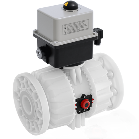 VKDOF - VKDOAF /CE 24 V AC/DC - Electrically actuated DUAL BLOCK® 2-way ball valve - PVDF Electrically actuated valves
