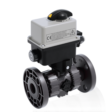 VKDOV/CE 90-240 V AC - Electrically actuated DUAL BLOCK® 2-way ball valve - PVC-U Electrically actuated valves
