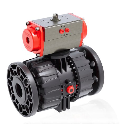VKDOV - VKDOAV /CP NC - Pneumatically actuated DUAL BLOCK® 2-way ball valve - PVC-U Pneumatically actuated valves