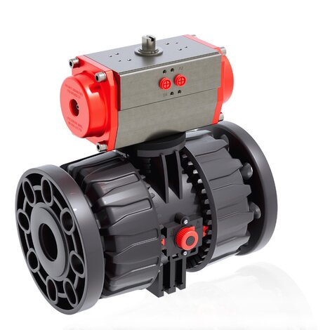 VKDOV - VKDOAV /CP NO - Pneumatically actuated DUAL BLOCK® 2-way ball valve - PVC-U Pneumatically actuated valves