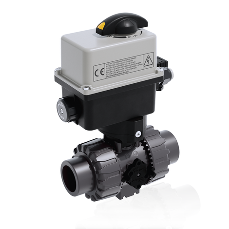 VKRAV/CE 24 V AC/DC 4-20 mA - Electrically actuated DUAL BLOCK® regulating ball valve - PVC-U Electrically actuated valves