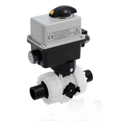 VKRBF/CE 24 V AC/DC 4-20 mA - Electrically actuated DUAL BLOCK® regulating ball valve - PVDF Electrically actuated valves