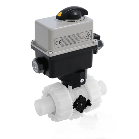 VKRDF/CE 24 V AC/DC 4-20 mA - Electrically actuated DUAL BLOCK® regulating ball valve - PVDF Electrically actuated valves