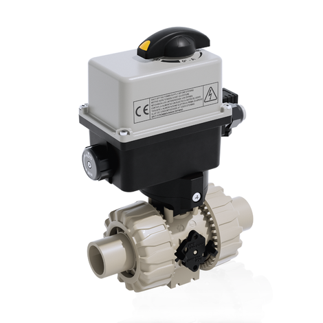 VKRDM/CE 90-240 V AC 4-20 mA - Electrically actuated DUAL BLOCK® regulating ball valve - PP-H Electrically actuated valves