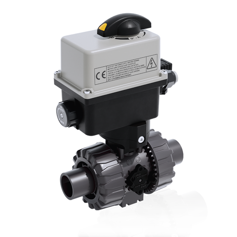 VKRDV/CE 90-240 V AC 4-20 mA - Electrically actuated DUAL BLOCK® regulating ball valve - PVC-U Electrically actuated valves