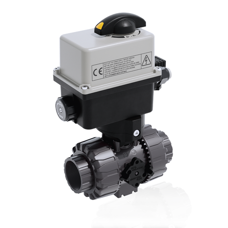 VKRFV/CE 90-240 V AC 4-20 mA - Electrically actuated DUAL BLOCK® regulating ball valve - PVC-U Electrically actuated valves