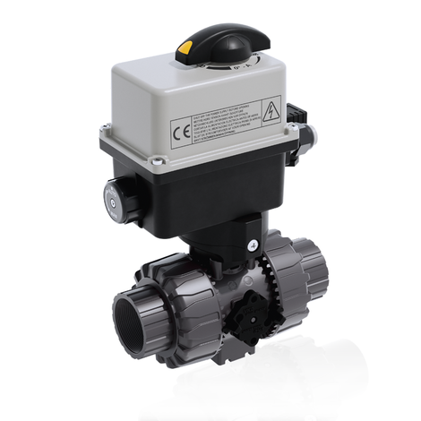 VKRGV/CE 24 V AC/DC 4-20 mA - Electrically actuated DUAL BLOCK® regulating ball valve - PVC-U Electrically actuated valves