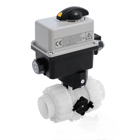 VKRIF/CE 90-240 V AC 4-20 mA - Electrically actuated DUAL BLOCK® regulating ball valve - PVDF Electrically actuated valves