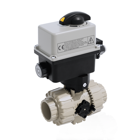 VKRIM/CE 90-240 V AC 4-20 mA - Electrically actuated DUAL BLOCK® regulating ball valve - PP-H Electrically actuated valves