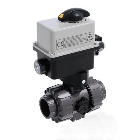 VKRIV/CE 90-240 V AC 4-20 mA - Electrically actuated DUAL BLOCK® regulating ball valve - PVC-U Electrically actuated valves