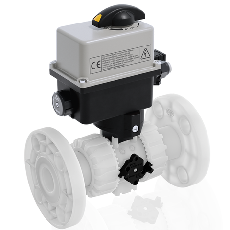 VKROAF/CE 90-240 V AC 4-20 mA - Electrically actuated DUAL BLOCK® regulating ball valve - PVDF Electrically actuated valves