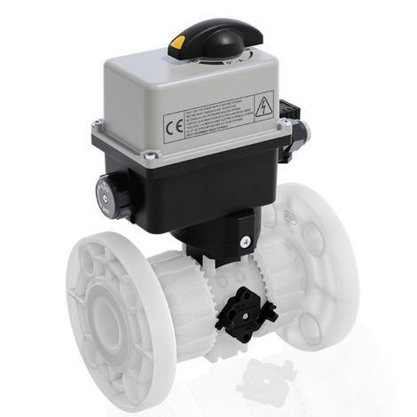 VKROF/CE 90-240 V AC 4-20 mA - Electrically actuated DUAL BLOCK® regulating ball valve - PVDF Electrically actuated valves