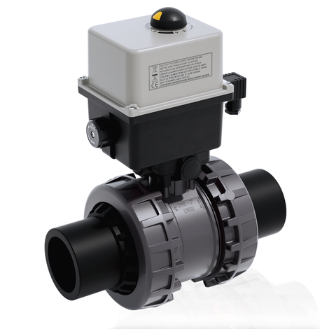 VXEBEV/CE 90-240 V AC - electrically actuated EASYFIT 2-way ball valve - PVC-U Electrically actuated valves