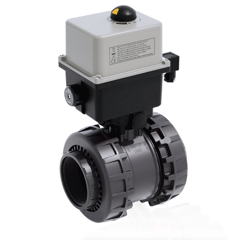 VXEFV/CE 24 V AC/DC - electrically actuated EASYFIT 2-way ball valve - PVC-U Electrically actuated valves
