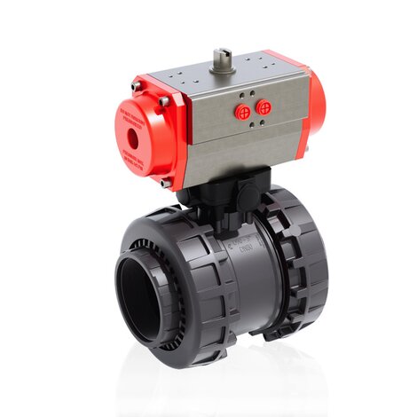 VXEFV/CP DA - pneumatically actuated Easyfit 2-way ball valve - PVC-U Pneumatically actuated valves
