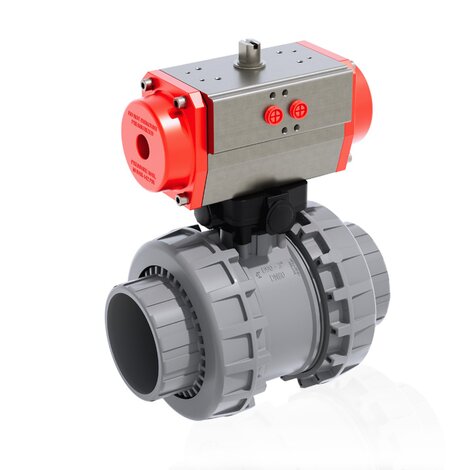 VXEIC/CP NC - pneumatically actuated Easyfit 2-way ball valve - PVC-C Pneumatically actuated valves