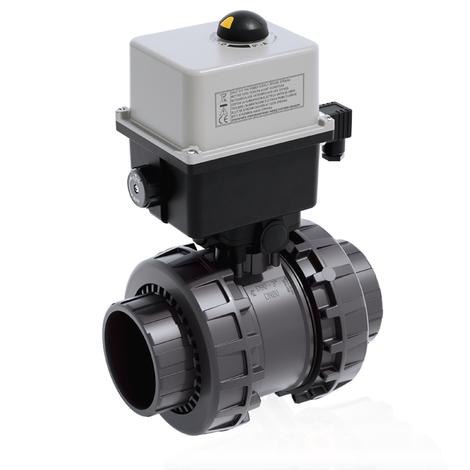 VXEIV/CE 24 V AC/DC - electrically actuated EASYFIT 2-way ball valve - PVC-U Electrically actuated valves
