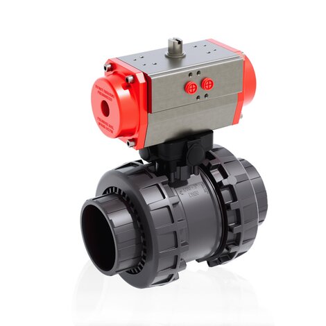 VXEIV/CP DA - pneumatically actuated Easyfit 2-way ball valve - PVC-U Pneumatically actuated valves