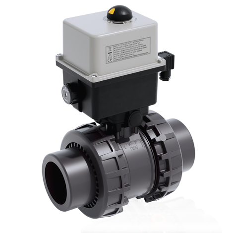 VXEJV/CE 24 V AC/DC - electrically actuated EASYFIT 2-way ball valve - PVC-U Electrically actuated valves