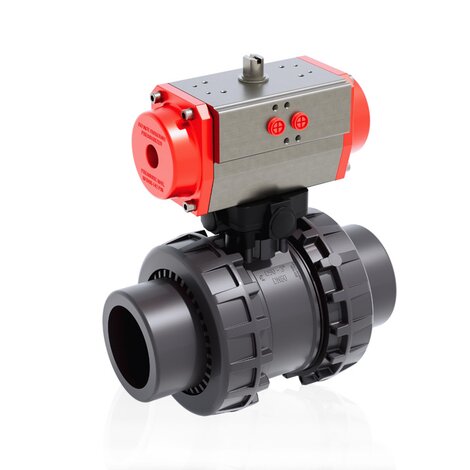 VXEJV/CP NO - pneumatically actuated Easyfit 2-way ball valve - PVC-U Pneumatically actuated valves
