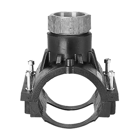 Valve tapping saddle with transition HD-PE/gunmetal - PE100 Fitinguri de siguranță