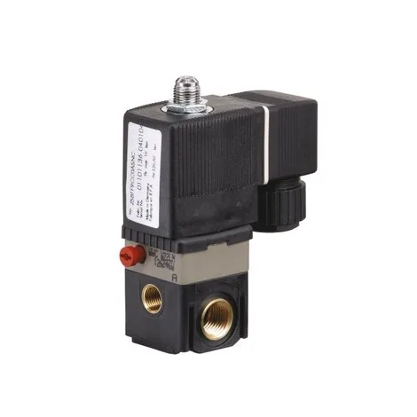 "SB/NC" pilot solenoid valve — 3/2 vías para montaje en batería, con juntas NBR, normalmente cerrada
